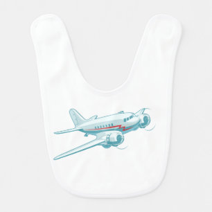 Cartoon retro airplane baby bib