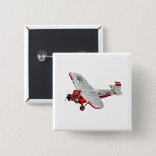 Cartoon retro airplane button