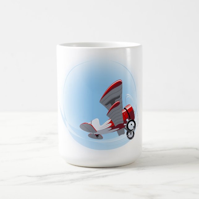Cartoon retro airplane coffee mug (Center)