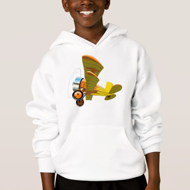 Cartoon retro airplane hoodie (Front)