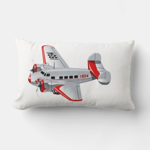 Cartoon retro airplane lumbar pillow