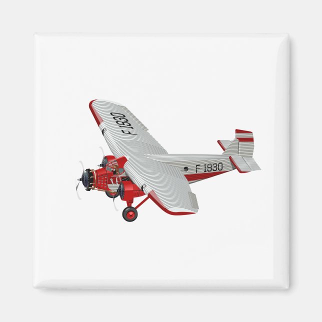 Cartoon retro airplane magnet (Front)