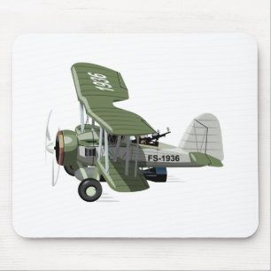 Cartoon retro airplane mouse pad
