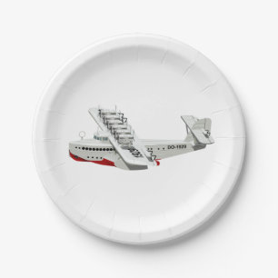 Cartoon retro airplane paper plates