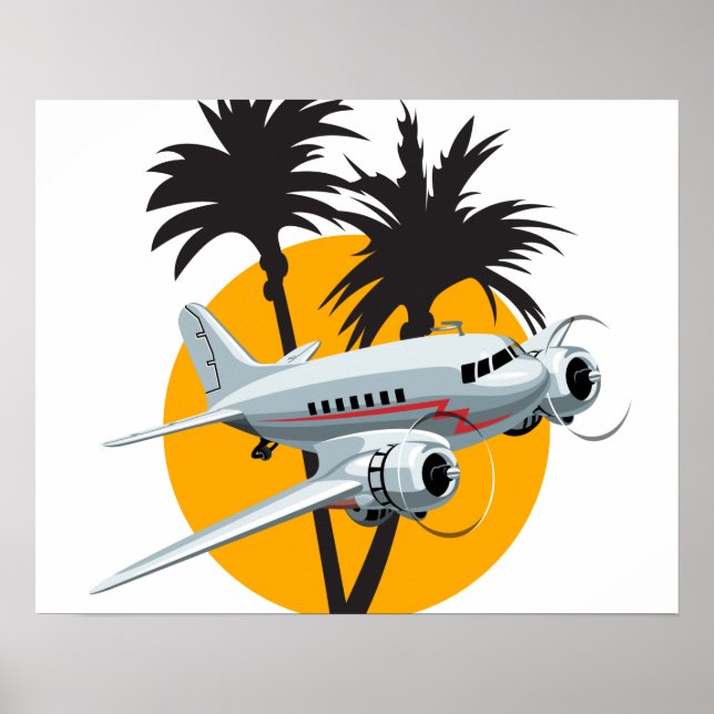 Cartoon retro airplane poster (Front)
