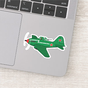Cartoon retro airplane sticker