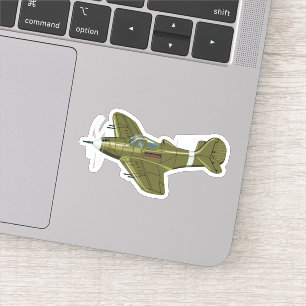 Cartoon retro airplane sticker