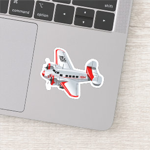 Cartoon retro airplane sticker