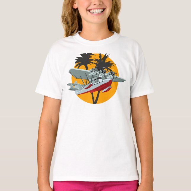 Cartoon retro airplane T-Shirt (Front)