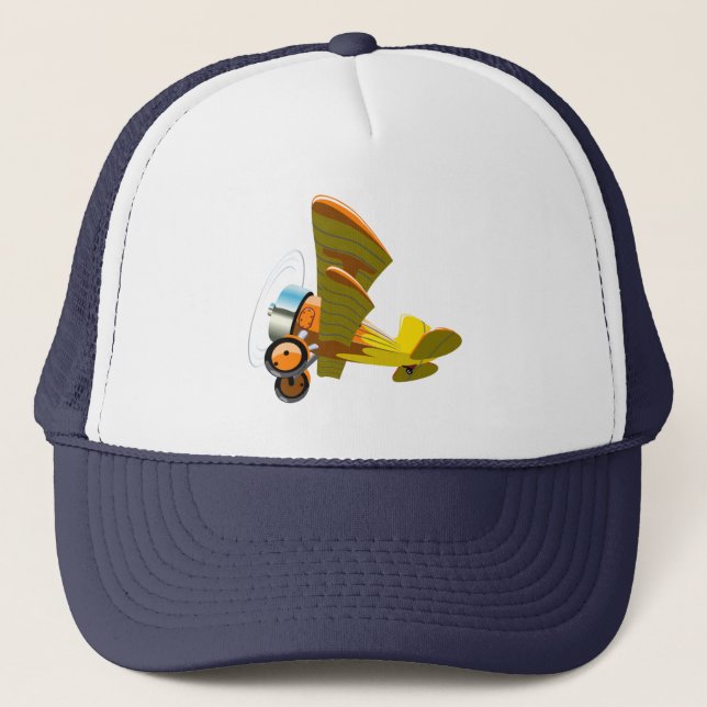 Cartoon retro airplane trucker hat (Front)
