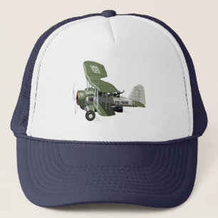 Cartoon retro airplane trucker hat