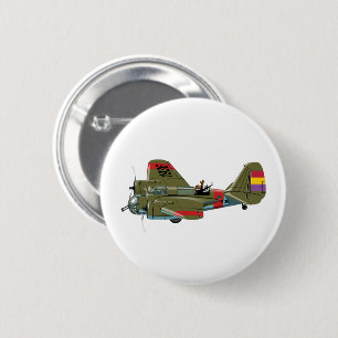 Cartoon retro bomber button