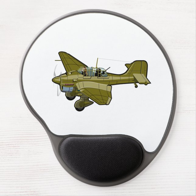 Cartoon retro bomber gel mouse pad (Front)