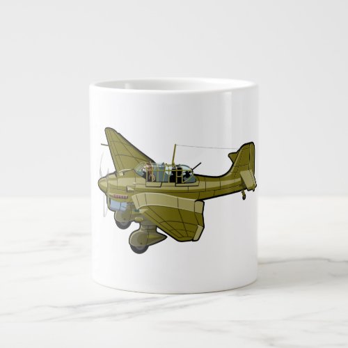 Cartoon retro bomber giant coffee mug