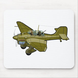 Cartoon retro bomber mouse pad