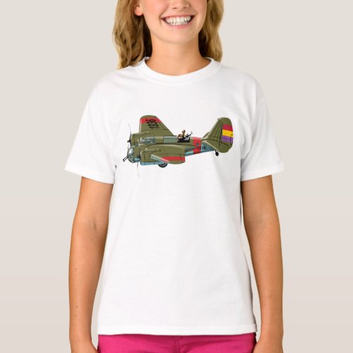 Cartoon retro bomber T_Shirt