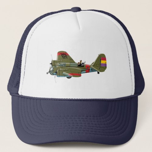 Cartoon retro bomber trucker hat