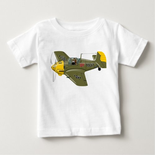 Cartoon retro fighter plane baby T_Shirt