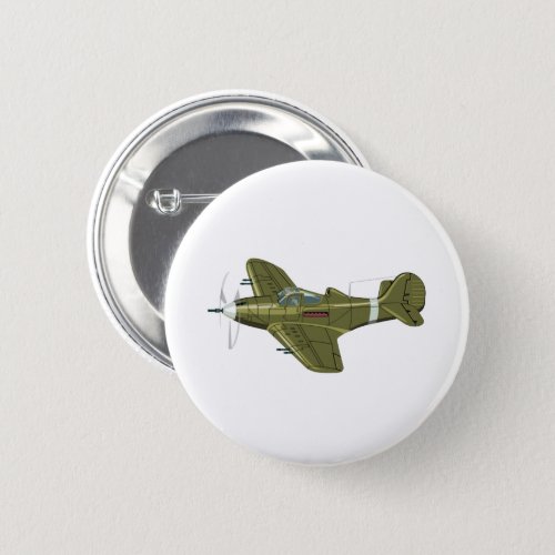 Cartoon retro fighter plane button