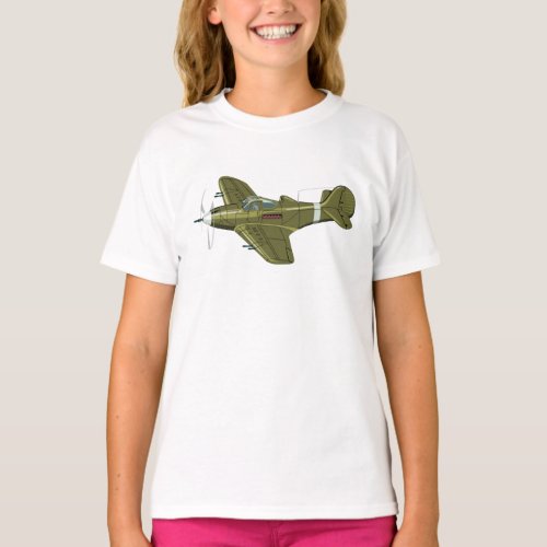 Cartoon retro fighter plane T_Shirt