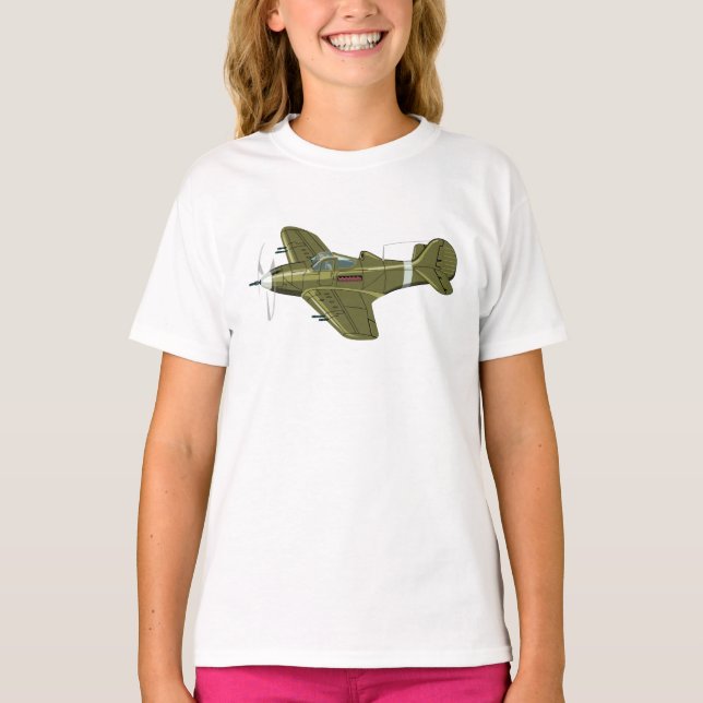 Cartoon retro fighter plane T-Shirt (Front)