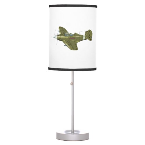 Cartoon retro fighter plane table lamp