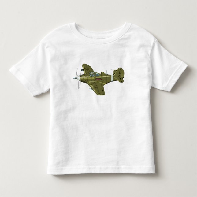 Cartoon retro fighter plane toddler t-shirt (Front)