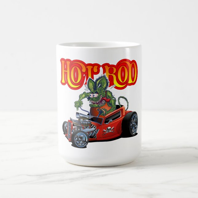 Cartoon retro hot rod coffee mug (Center)