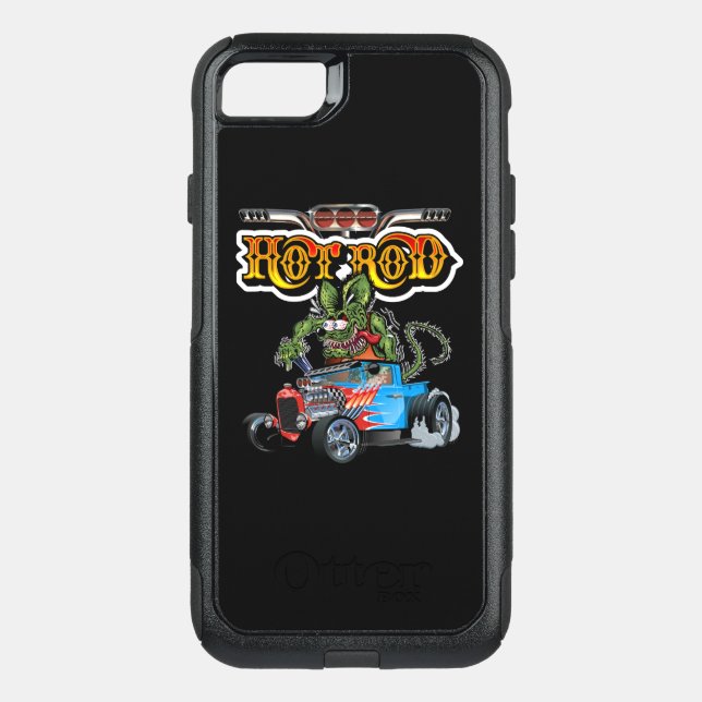 Cartoon retro hot rod otterbox iPhone case (Back)