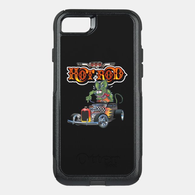 Cartoon retro hot rod otterbox iPhone case (Back)