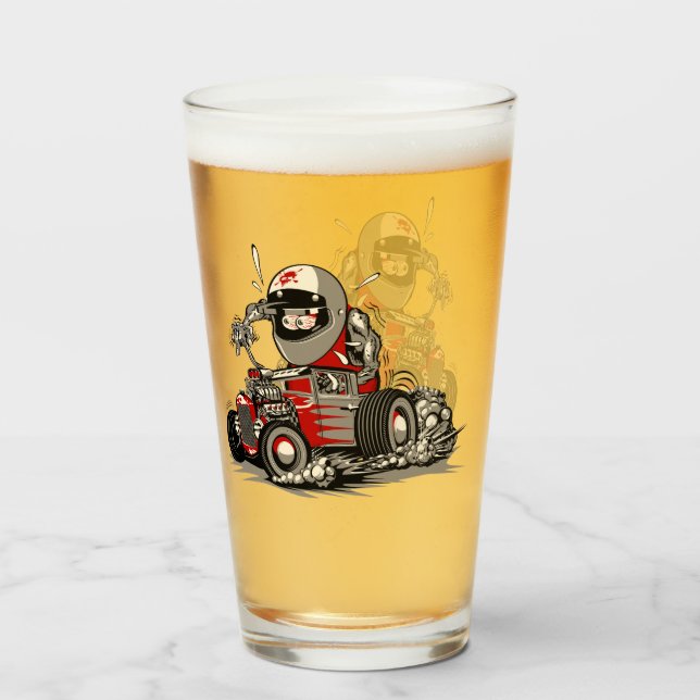 Cartoon retro rat rod glass (Front Filled)