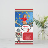 Cartoon Retro Robot Cute Kids Boy Birthday Party (Standing Front)