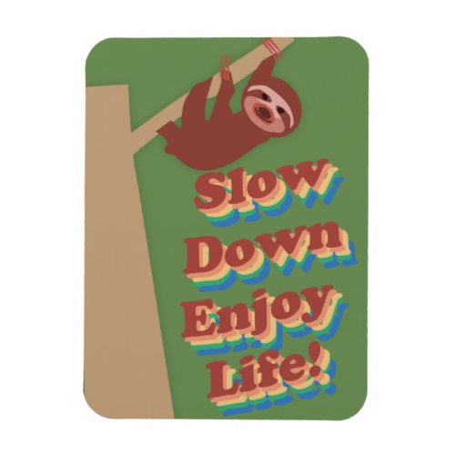 Cartoon Retro Sloth Magnet