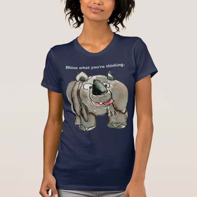 Cartoon Rhino Custom Dark T-shirt / Apparel (Front)