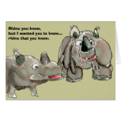 Cartoon Rhinos Card to Customize (Front Horizontal)