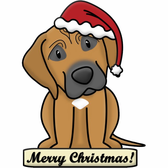 Cartoon Rhodesian Ridgeback Christmas Ornament (Front)