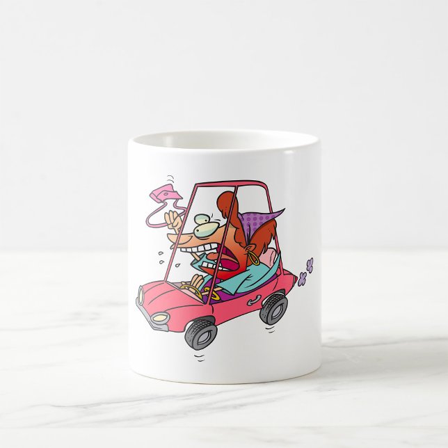 Cartoon Road Rage Woman Coffee Mug (Creator Uploaded)