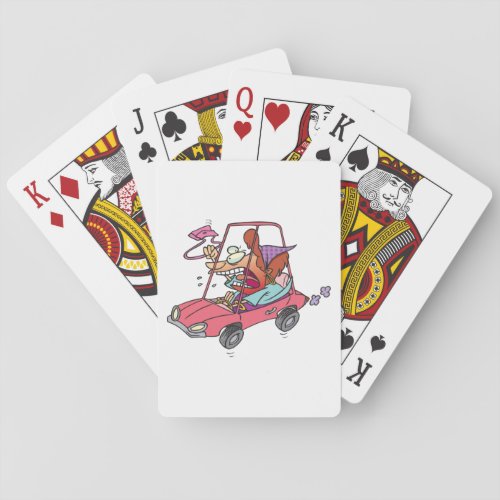 Cartoon Road Rage Woman Poker Cards