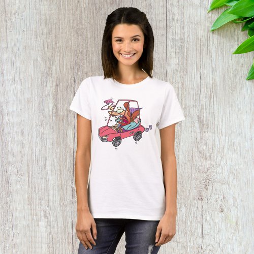 Cartoon Road Rage Woman T_Shirt