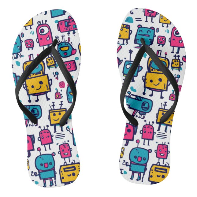 Cartoon Robot Adult Sandals (Footbed)
