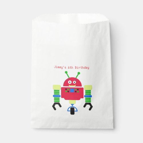 Cartoon Robot Birthday Party Favor Bag