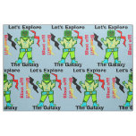 Cartoon Robot Boy Alien Blast Off Fabric