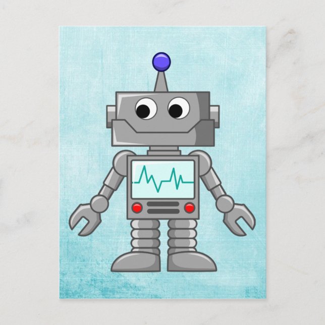 cartoon robot postcard (Front)