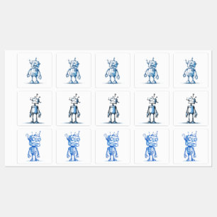 Cartoon Robot Sticker Pack – Quirky Tech Trio