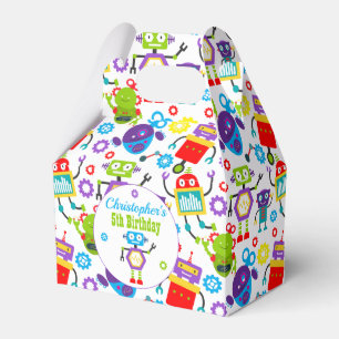 Cartoon Robot Theme Birthday Party Favor Boxes