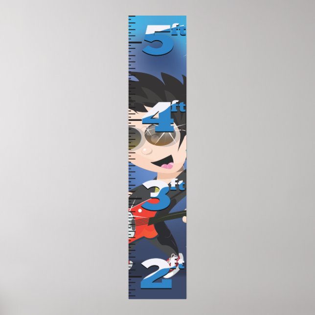 Cartoon Rock Star Growth chart. Poster (Front)