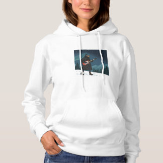 Cartoon Rocker Dog Under the Stars Hoodie