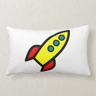 Cartoon Rocket Lumbar Pillow