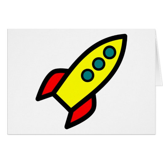 Cartoon Rocket Ship Cards (Front Horizontal)