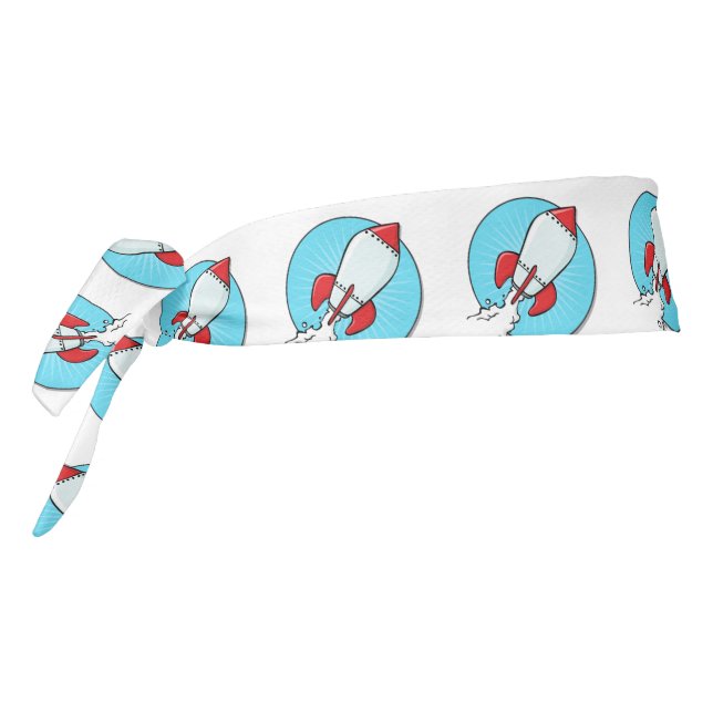 Cartoon Rocket Ship Fun Design Tie Headband (Rotate 270)